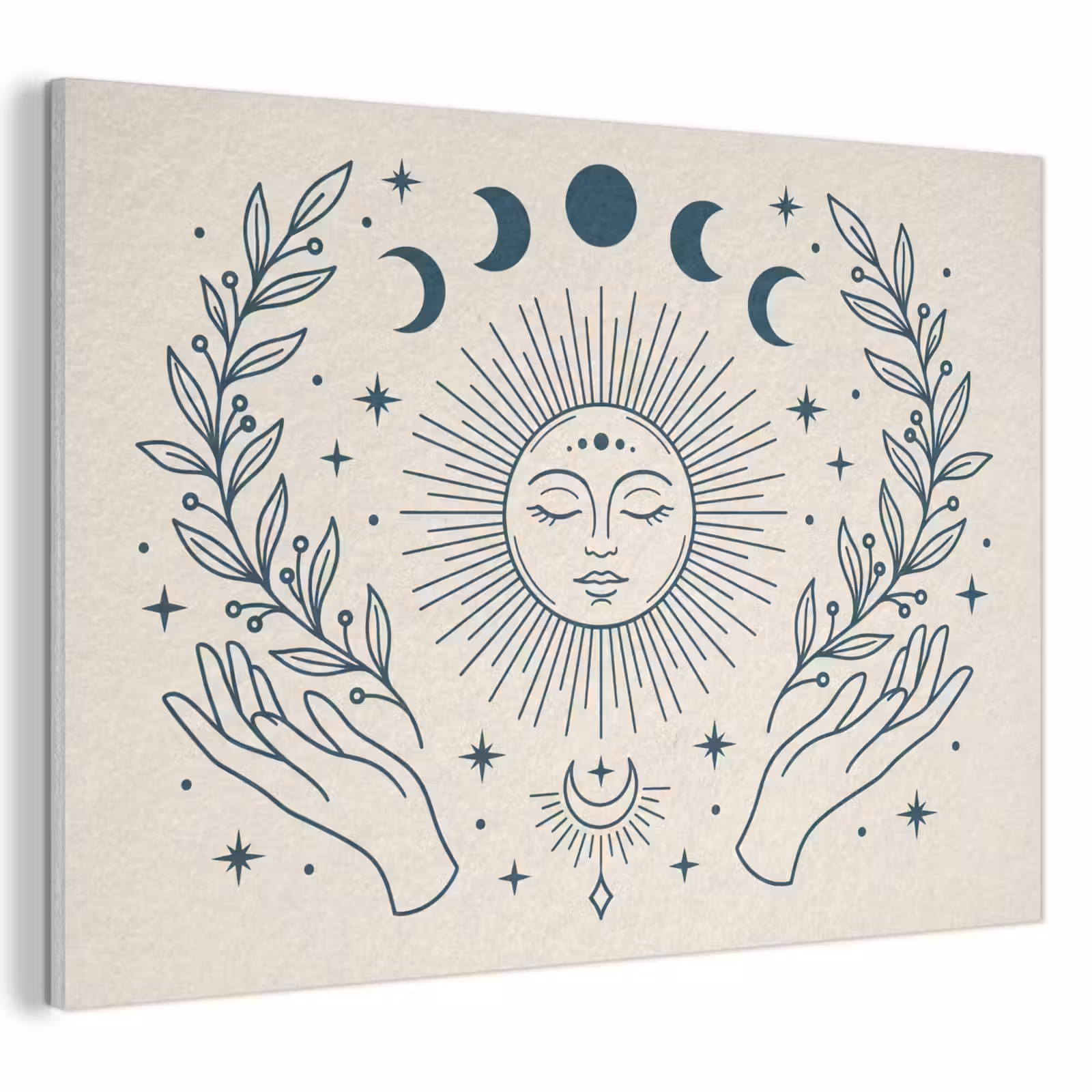 Akoestisch schilderij - Zon Maan Illustratie — 1