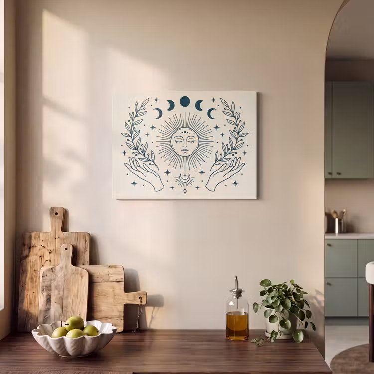 Akoestisch schilderij - Zon Maan Illustratie — 3
