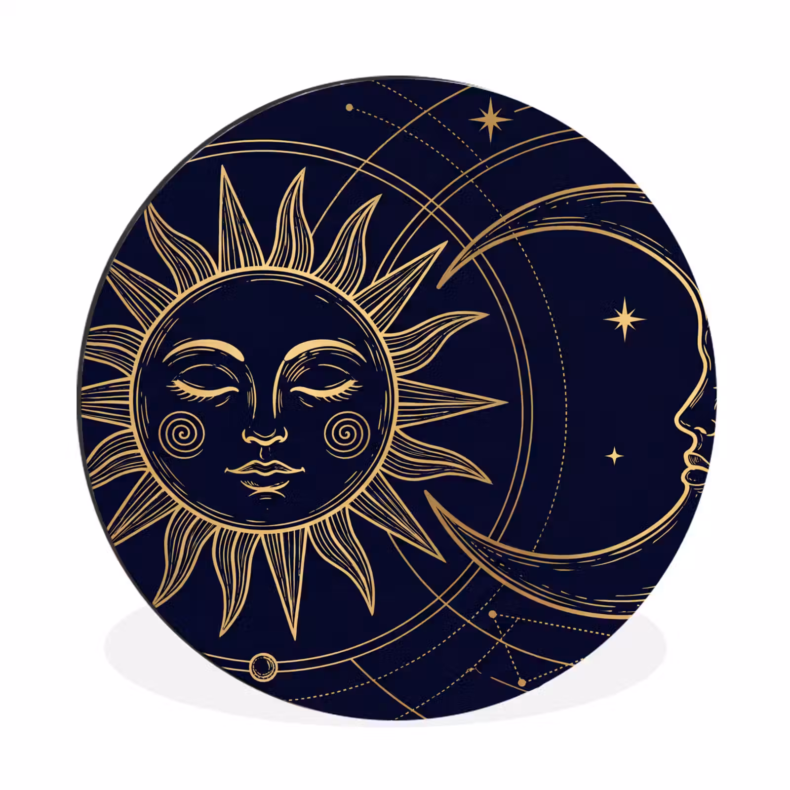 Muurcirkel aluminium - Zon - Maan - Astrologie — 1