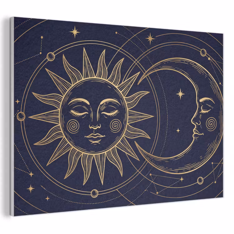 Akoestisch schilderij - Zon - Maan - Astrologie — 1