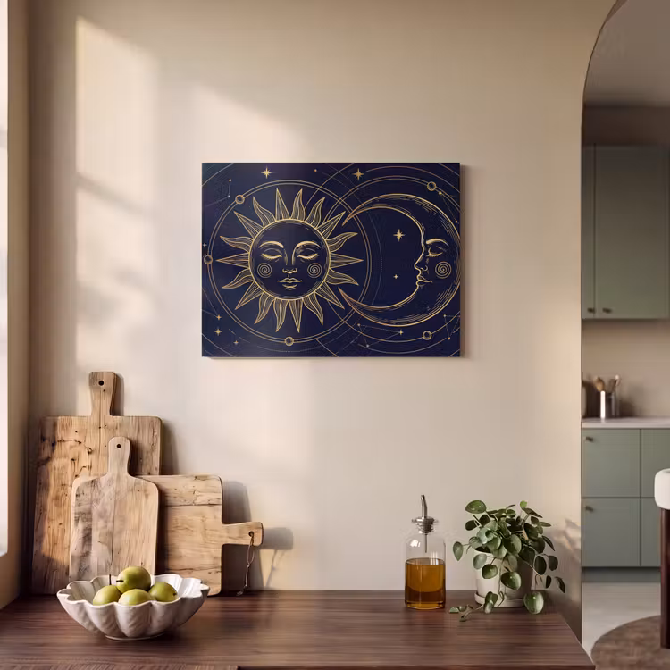 Akoestisch schilderij - Zon - Maan - Astrologie — 3