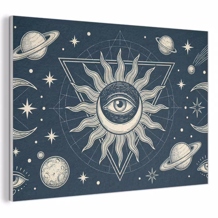 Akoestisch schilderij - Zon Maan Sterren — 1