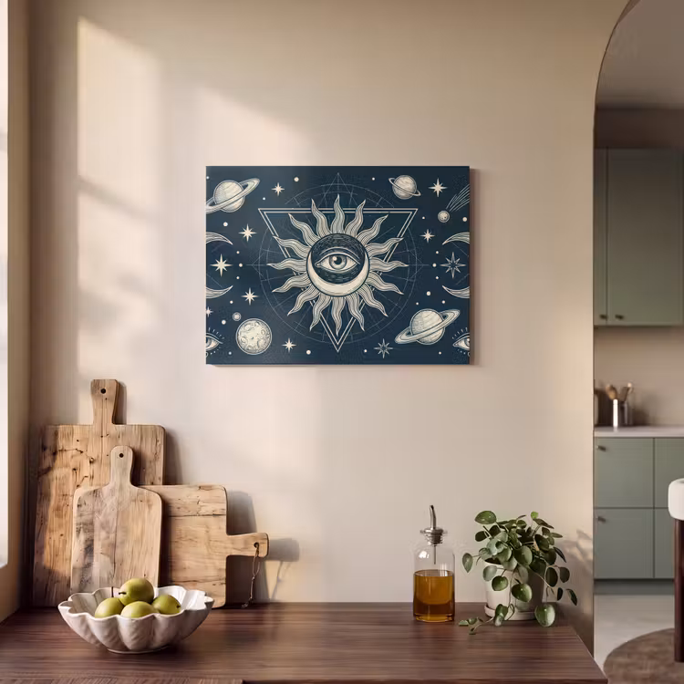 Akoestisch schilderij - Zon Maan Sterren — 3