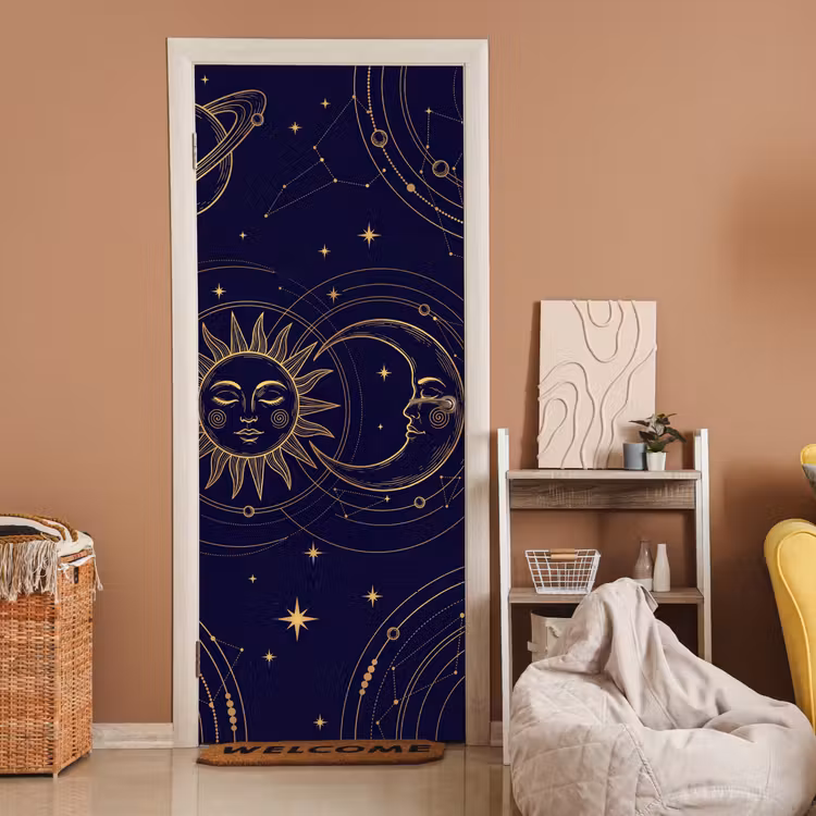 Deursticker - Zon - Maan - Astrologie — 2