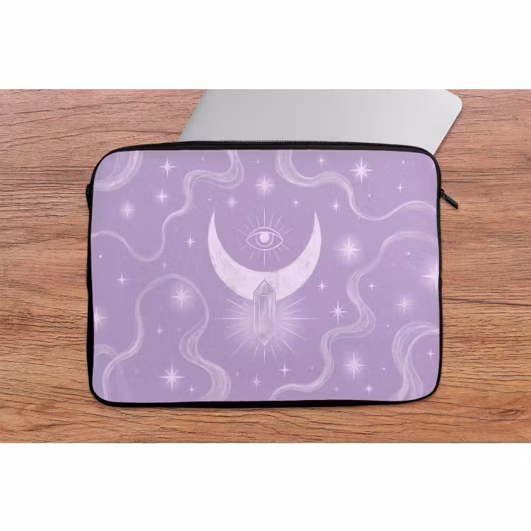 Laptophoes Maan - Mystiek - Paars — 2