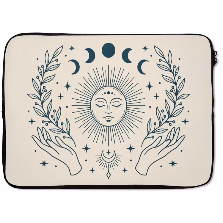 Laptophoes Zon Maan Illustratie — 1