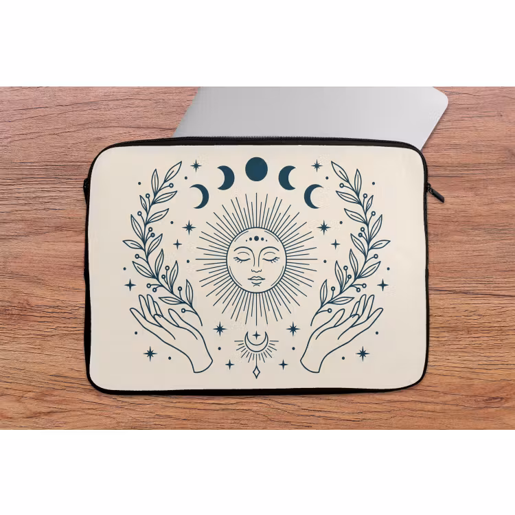 Laptophoes Zon Maan Illustratie — 2