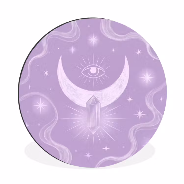 Muurcirkel aluminium - Maan - Mystiek - Paars — 1