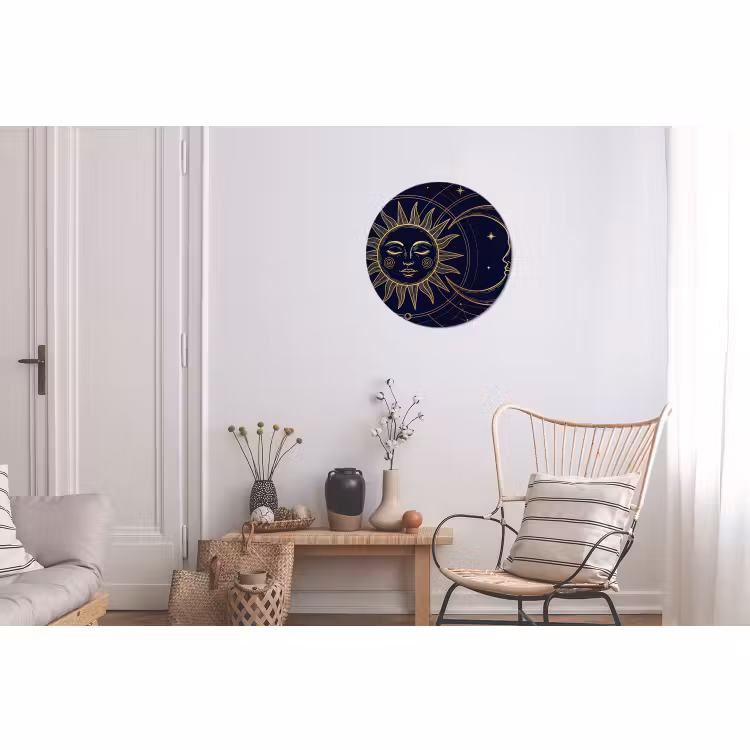 Muurcirkel aluminium - Zon - Maan - Astrologie — 2