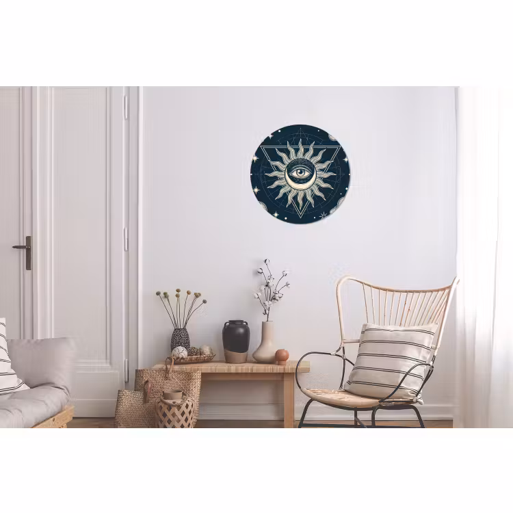 Muurcirkel aluminium - Zon Maan Sterren — 2