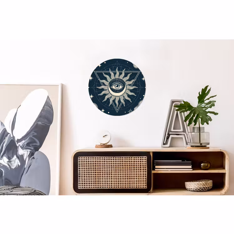 Muurcirkel aluminium - Zon Maan Sterren — 3