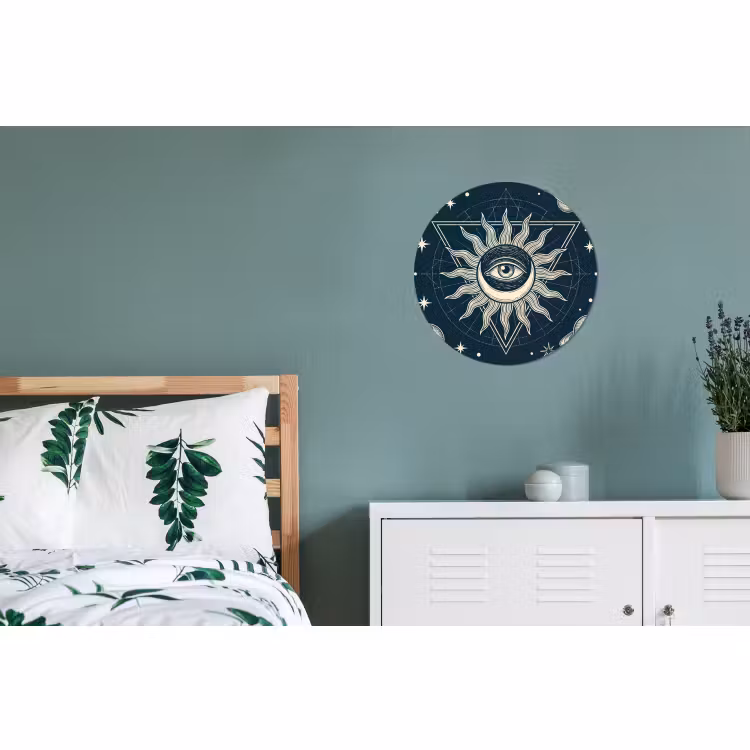 Muurcirkel aluminium - Zon Maan Sterren — 4