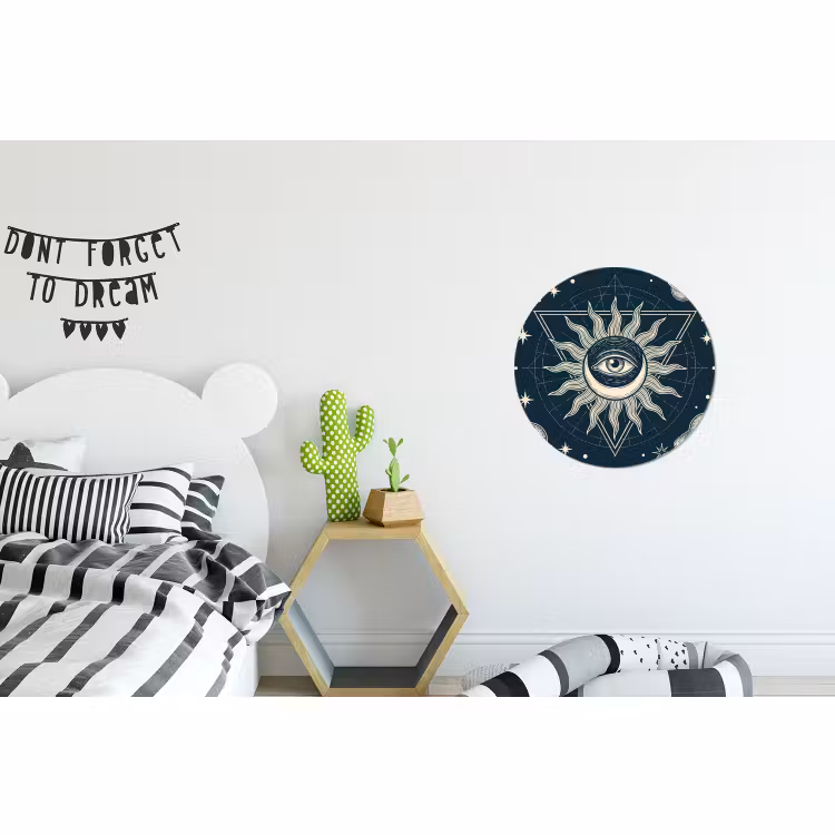 Muurcirkel aluminium - Zon Maan Sterren — 5