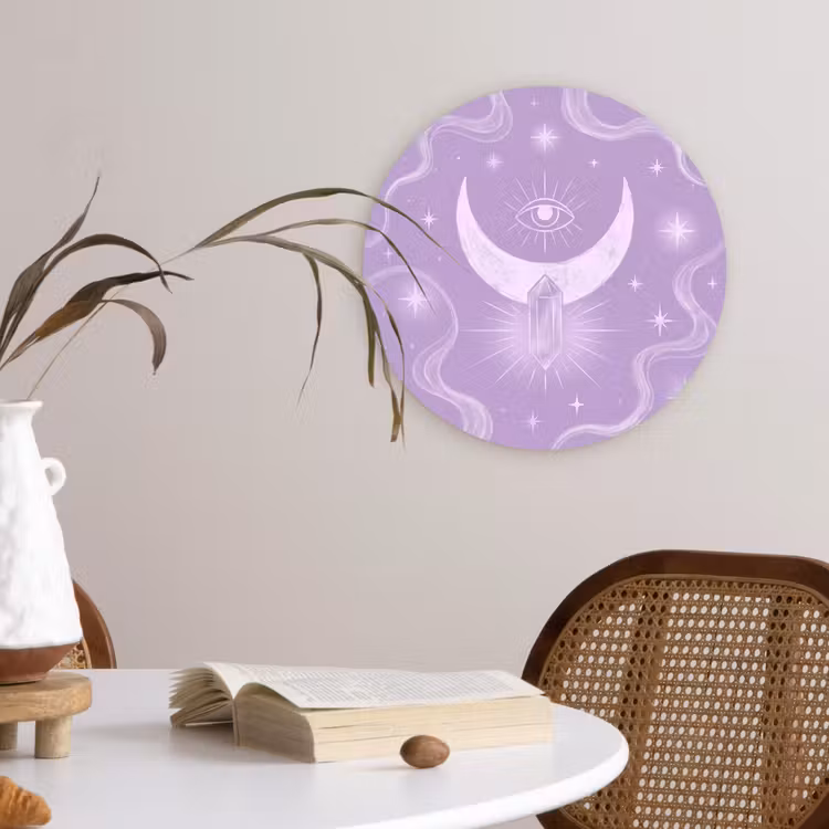 Muurcirkel glas - Maan - Mystiek - Paars — 4
