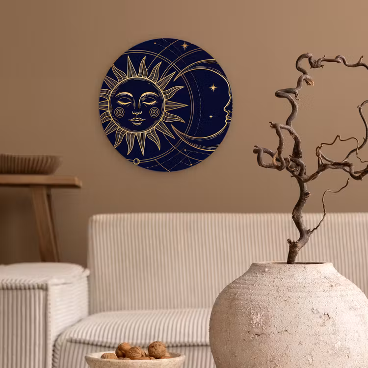 Muurcirkel glas - Zon - Maan - Astrologie — 2
