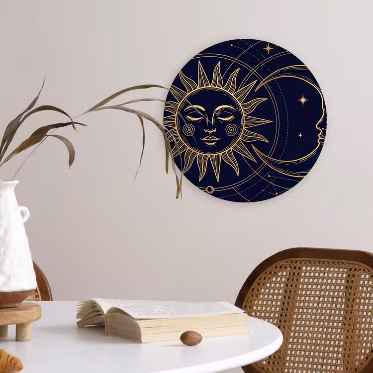 Muurcirkel glas - Zon - Maan - Astrologie — 4