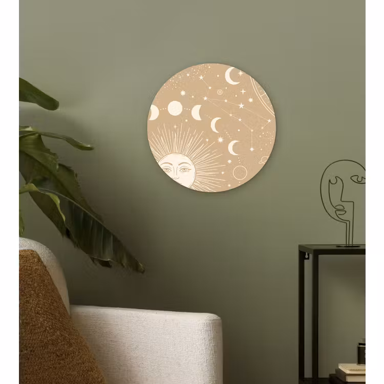 Muurcirkel glas - Zon - Maan - Sterren — 3