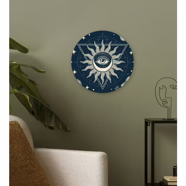 Muurcirkel glas - Zon Maan Sterren — 3