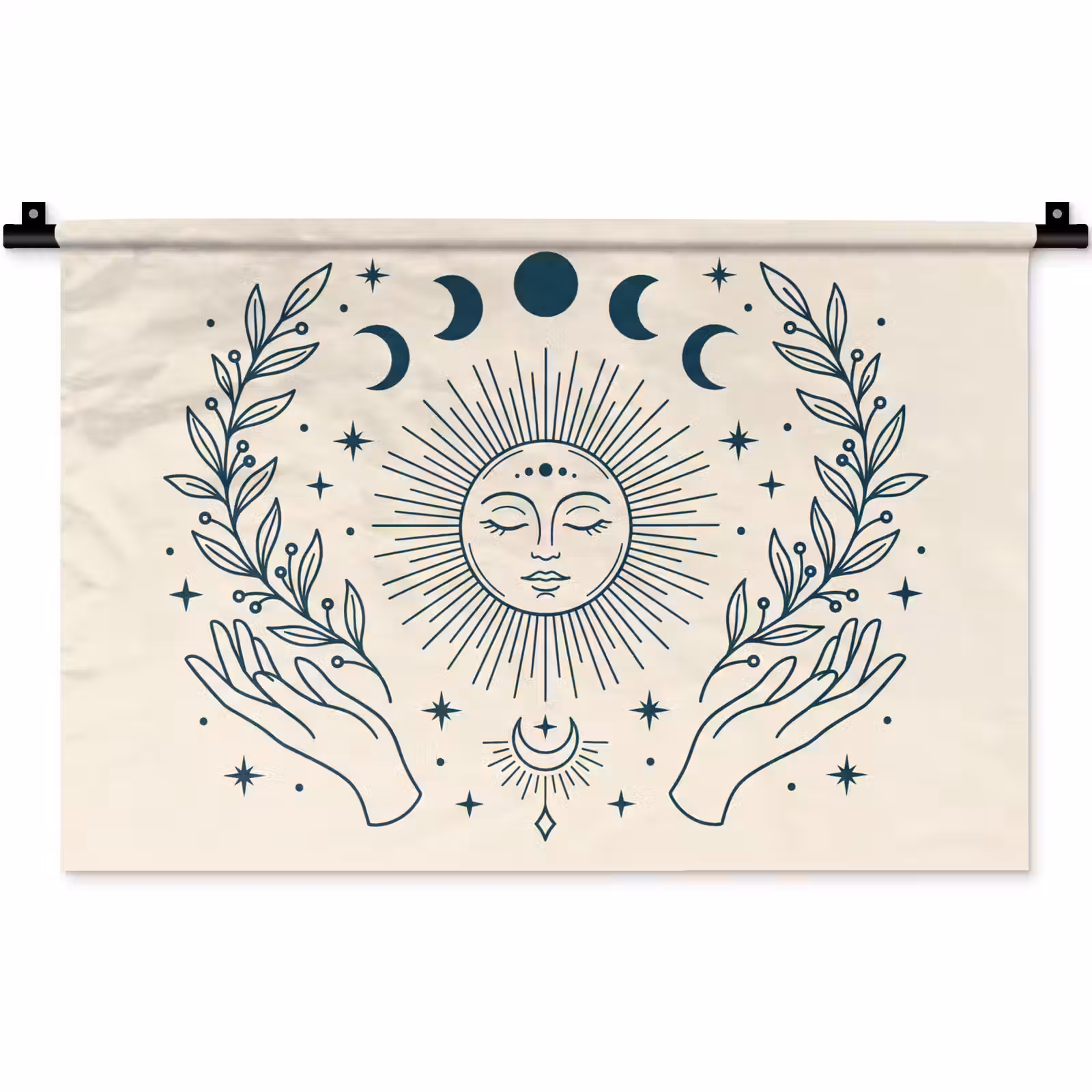 Wandkleed - Zon Maan Illustratie — 1