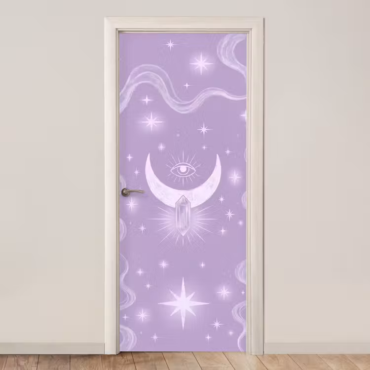 Deursticker - Maan - Mystiek - Paars — 1
