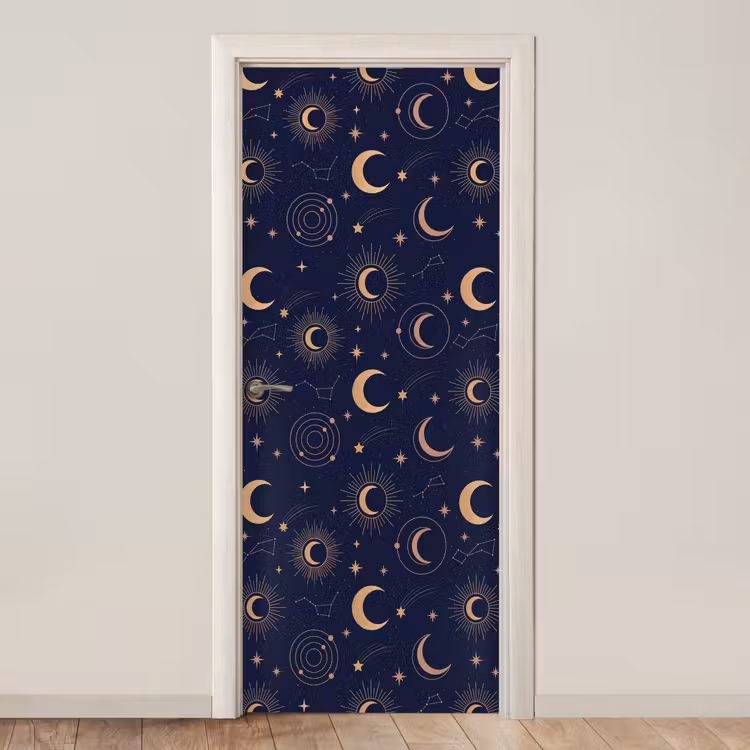 Deursticker - Maan - Sterren - Goud — 1