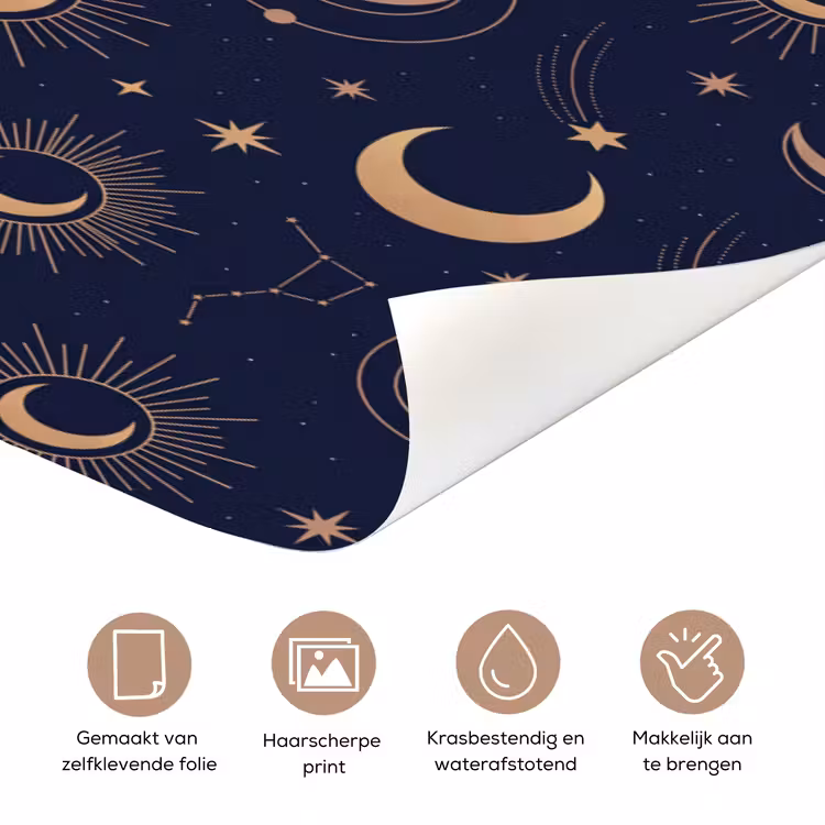 Deursticker - Maan - Sterren - Goud — 3