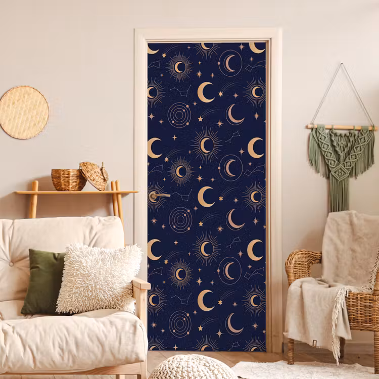Deursticker - Maan - Sterren - Goud — 4