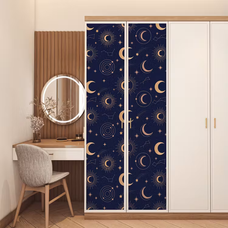 Deursticker - Maan - Sterren - Goud — 5