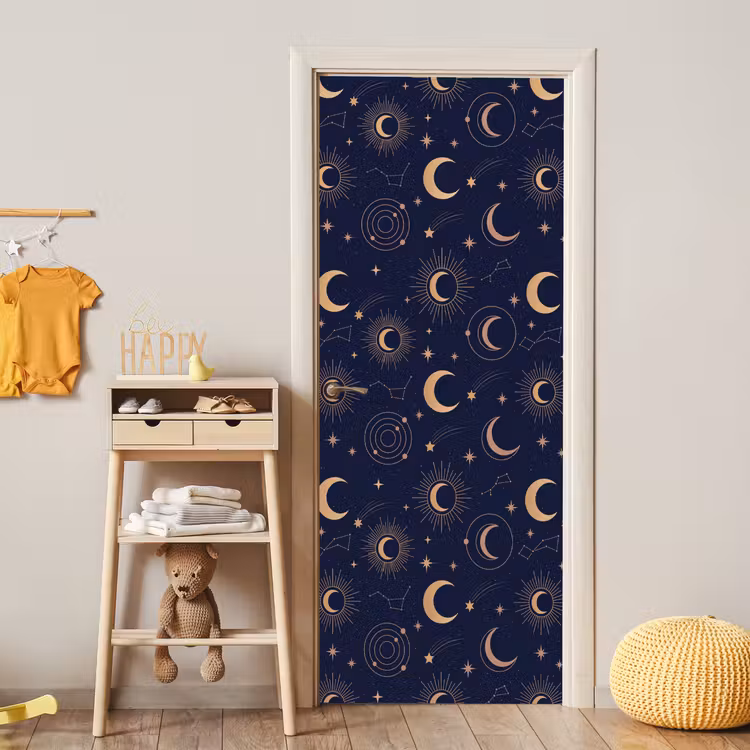 Deursticker - Maan - Sterren - Goud — 6