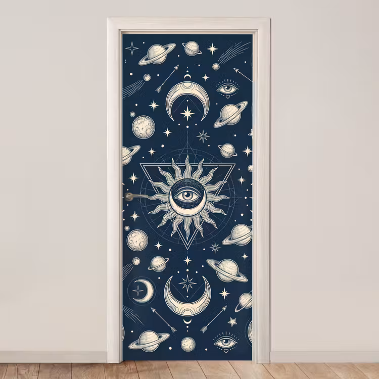 Deursticker - Zon Maan Sterren — 1