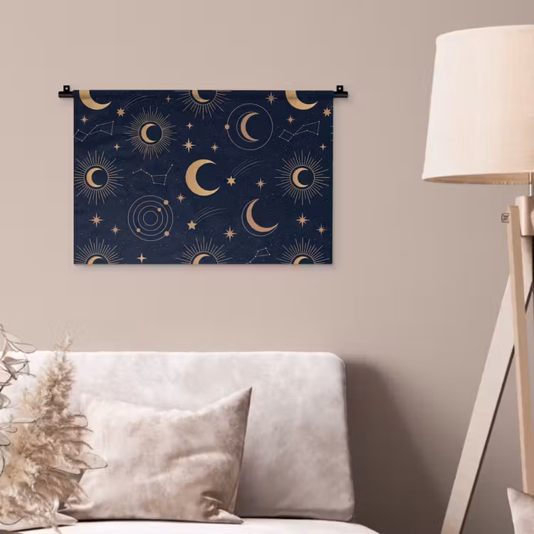 Wandkleed - Maan - Sterren - Goud — 2