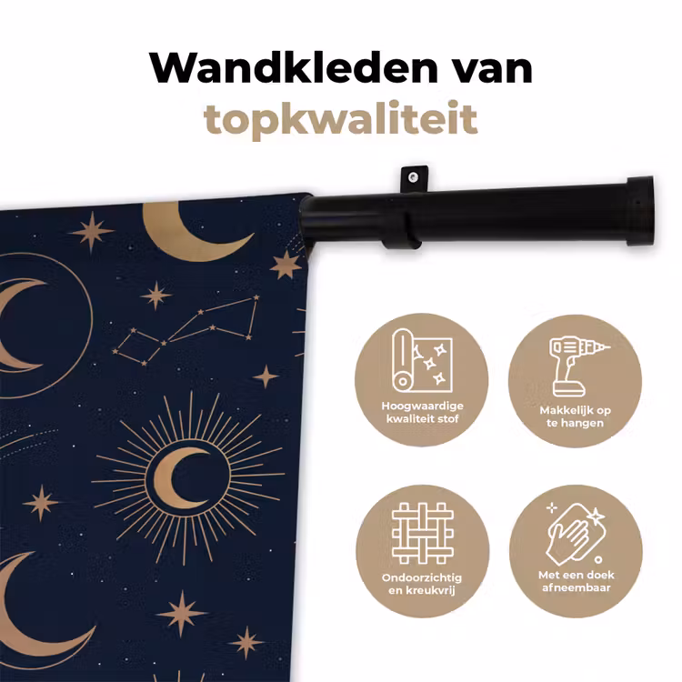 Wandkleed - Maan - Sterren - Goud — 3
