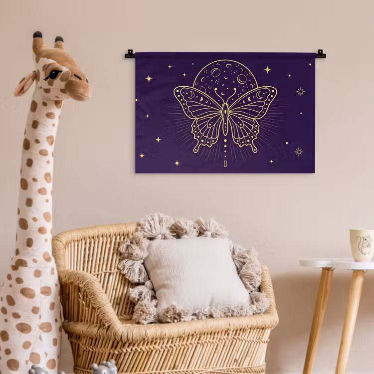 Wandkleed - Vlinder - Maan - Mystiek — 5