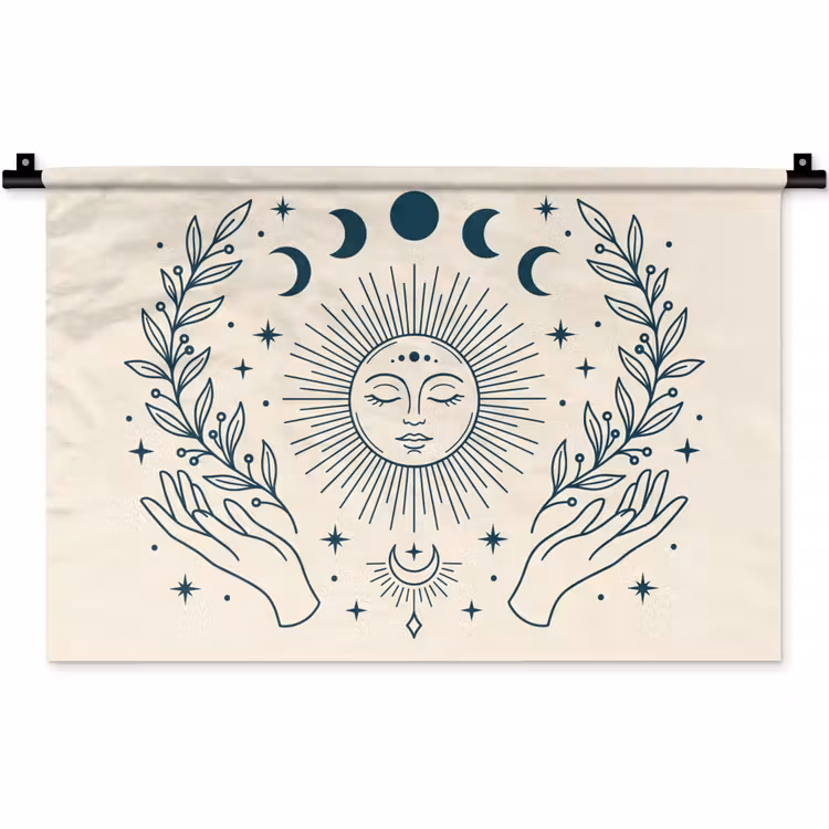 Wandkleed - Zon Maan Illustratie — 1