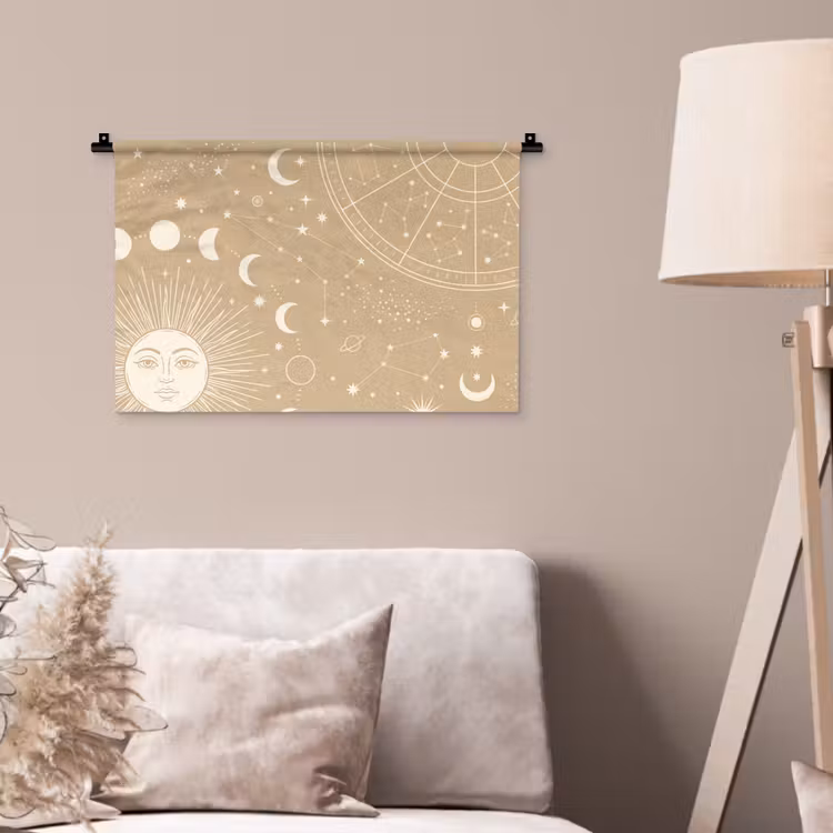 Wandkleed - Zon - Maan - Sterren — 2