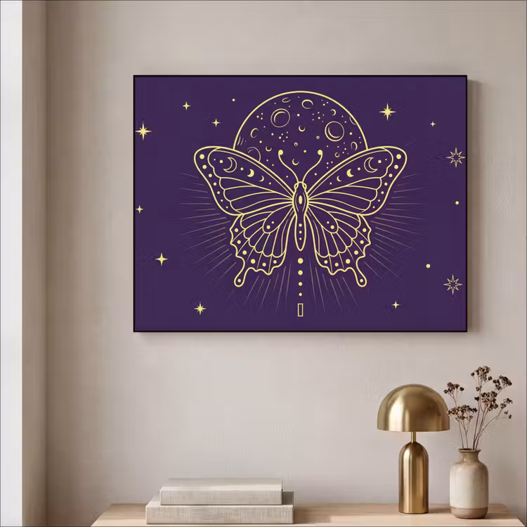 Art frame - Vlinder - Maan - Mystiek — 5