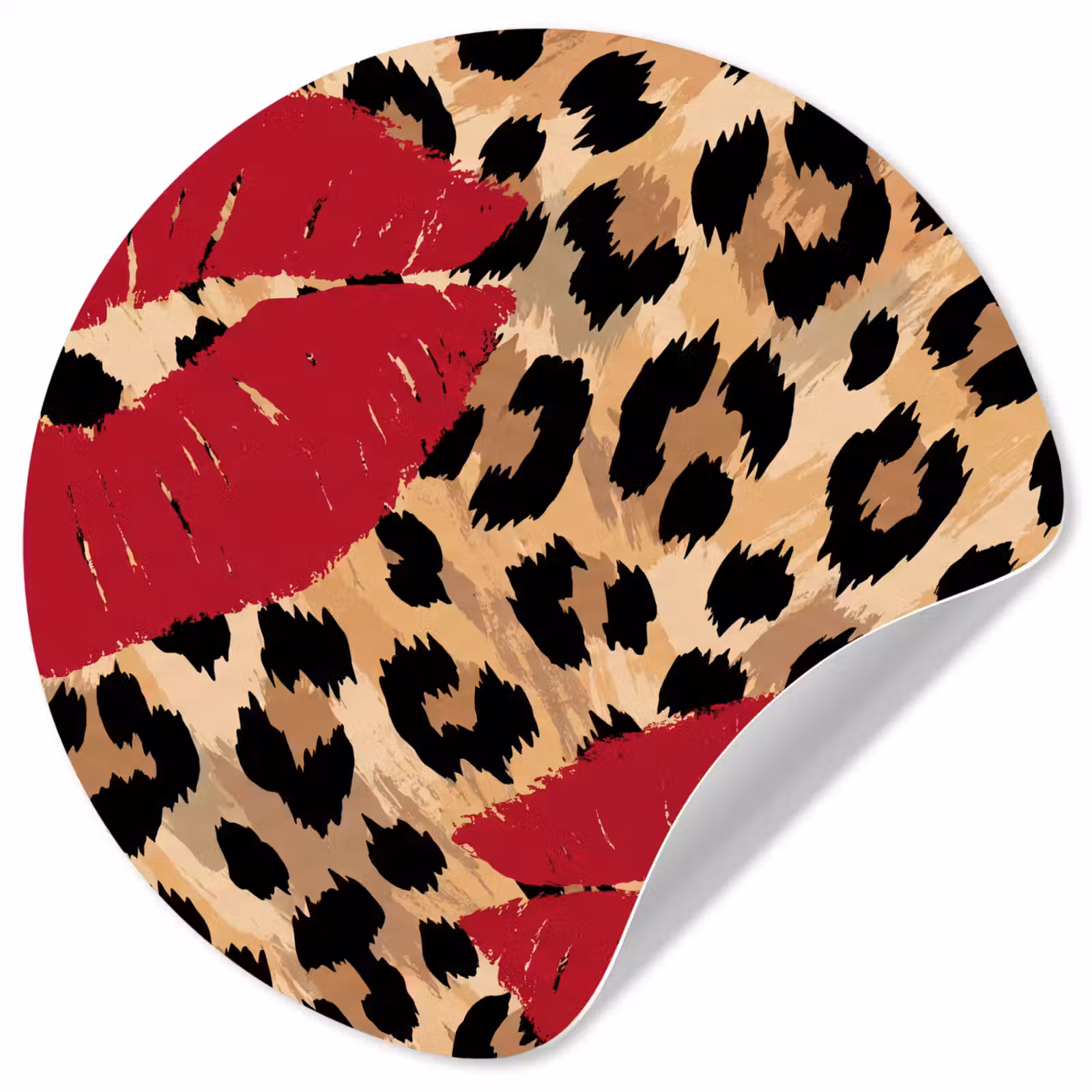 Behangcirkel - Kusafdruk - Dierenprint - Rood — 1