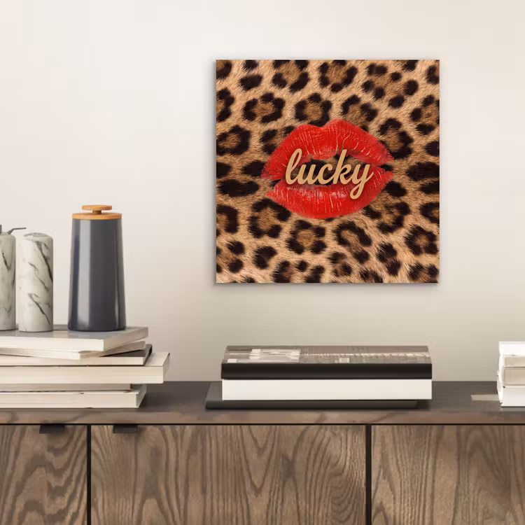 Aluminium schilderij - Dierenprint - Lippen - Rood — 2