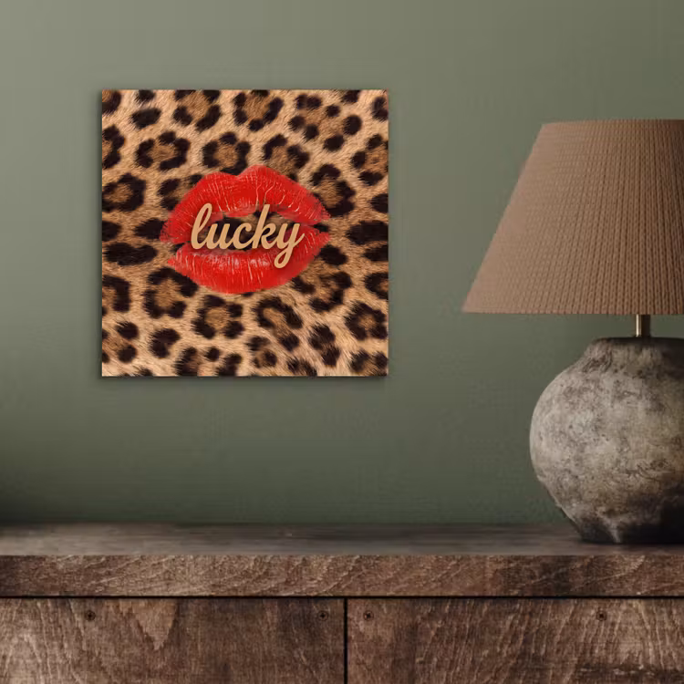 Aluminium schilderij - Dierenprint - Lippen - Rood — 3