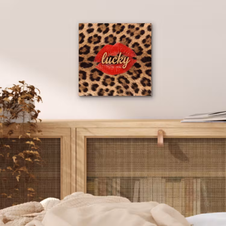 Aluminium schilderij - Dierenprint - Lippen - Rood — 4