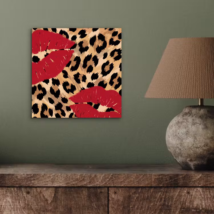 Aluminium schilderij - Kusafdruk - Dierenprint - Rood — 3