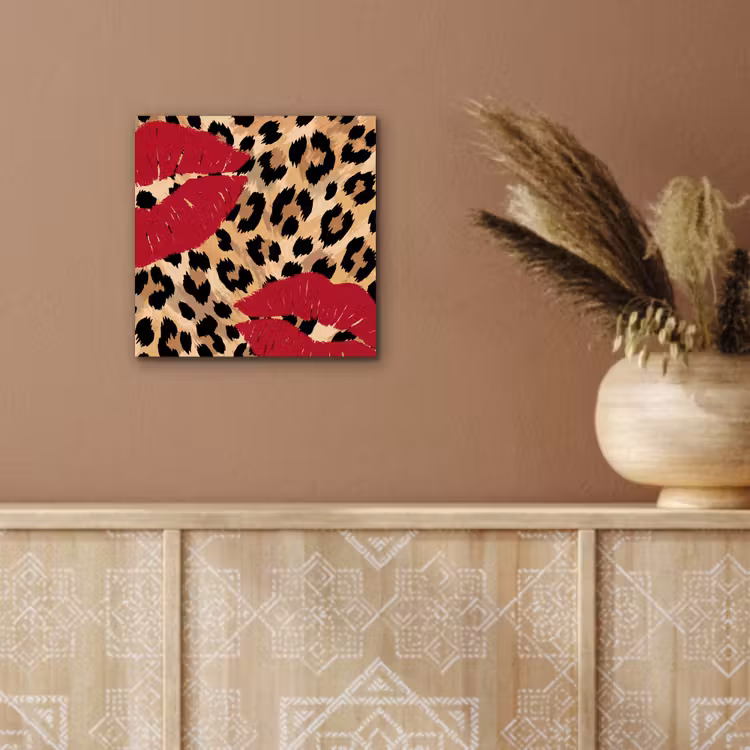 Aluminium schilderij - Kusafdruk - Dierenprint - Rood — 5