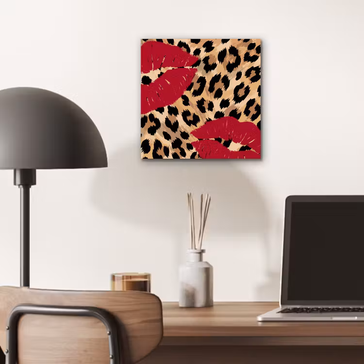 Aluminium schilderij - Kusafdruk - Dierenprint - Rood — 6