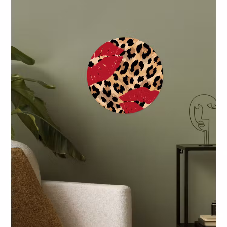 Behangcirkel - Kusafdruk - Dierenprint - Rood — 3