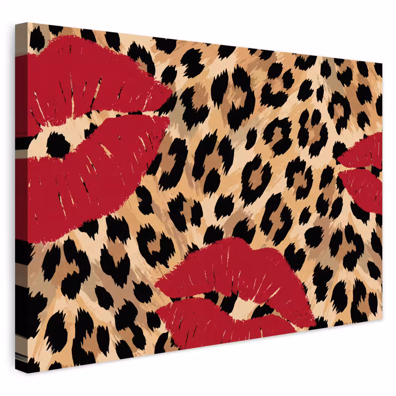 Buiten canvas - Kusafdruk - Dierenprint - Rood — 1