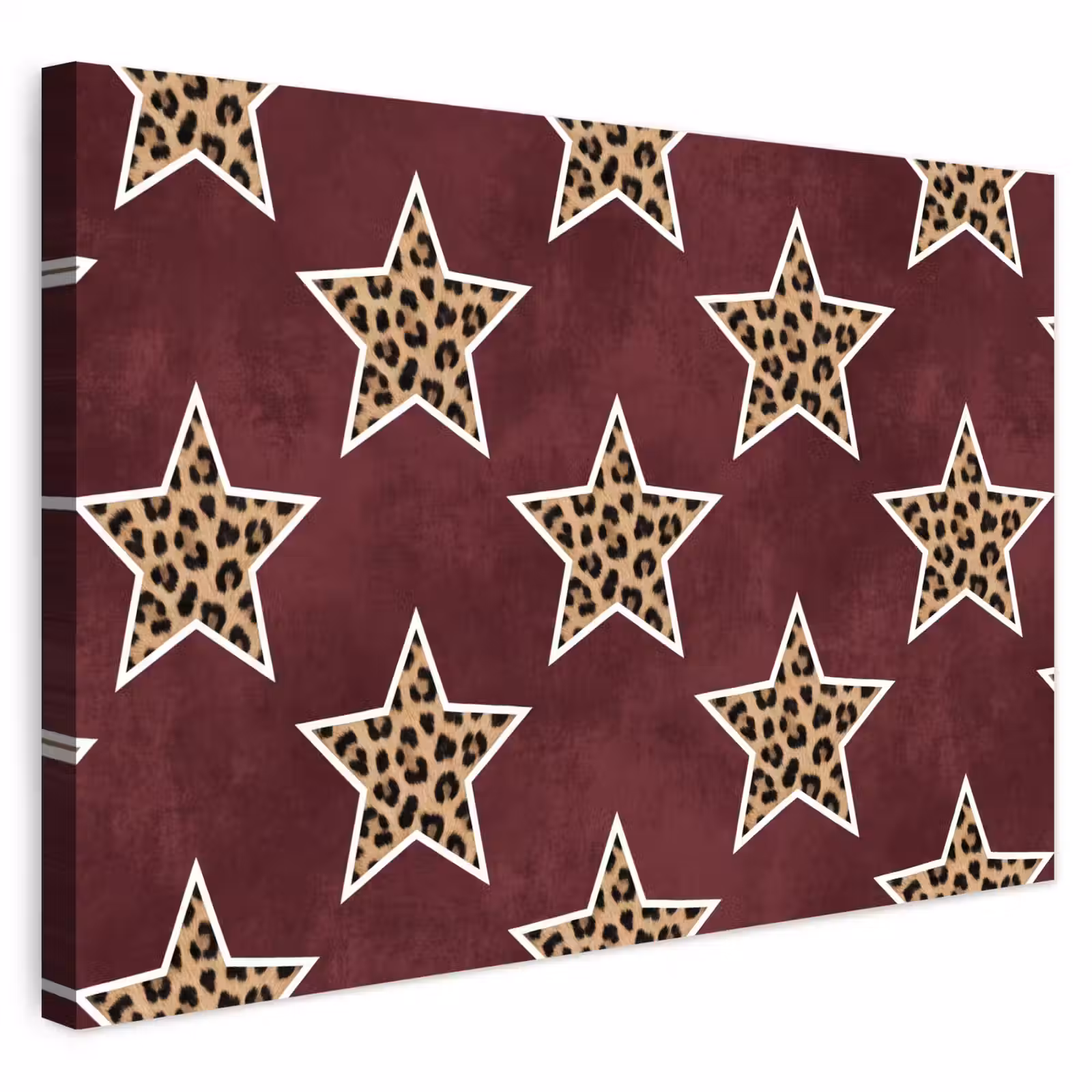 Buiten canvas - Sterren - Luipaardprint - Rood — 1