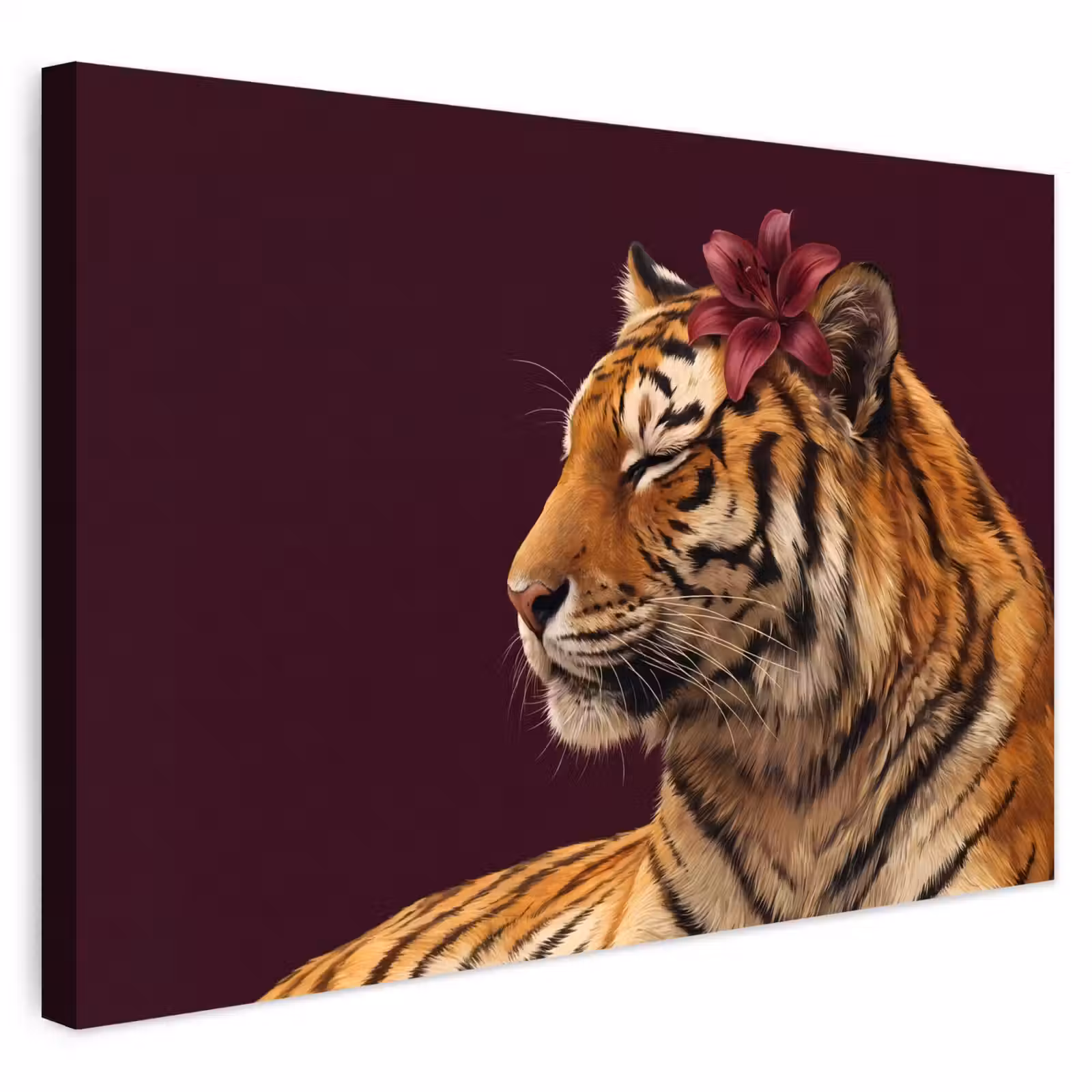 Buiten canvas - Tijger - Bloem - Dieren — 1