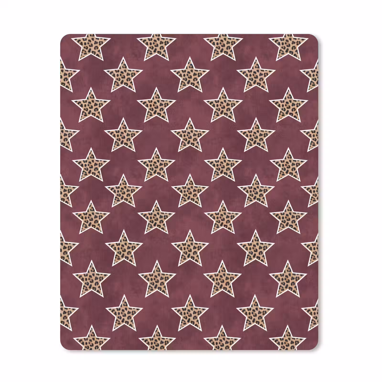 Muismat - Sterren - Luipaardprint - Rood — 1