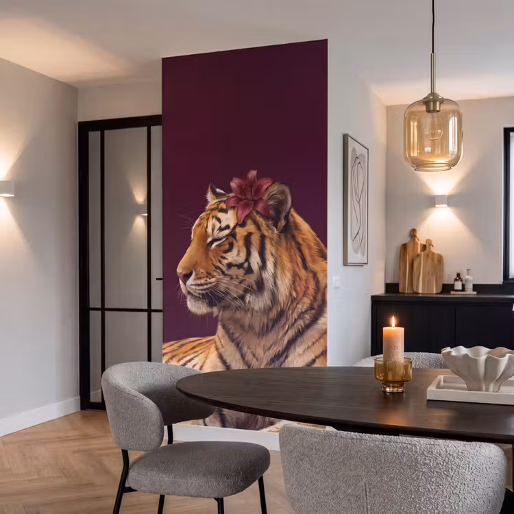 Behang - Tijger - Bloem - Dieren — 5