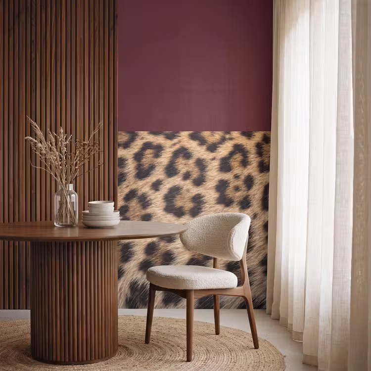 Behang - Vacht - Patroon - Bordeaux — 4
